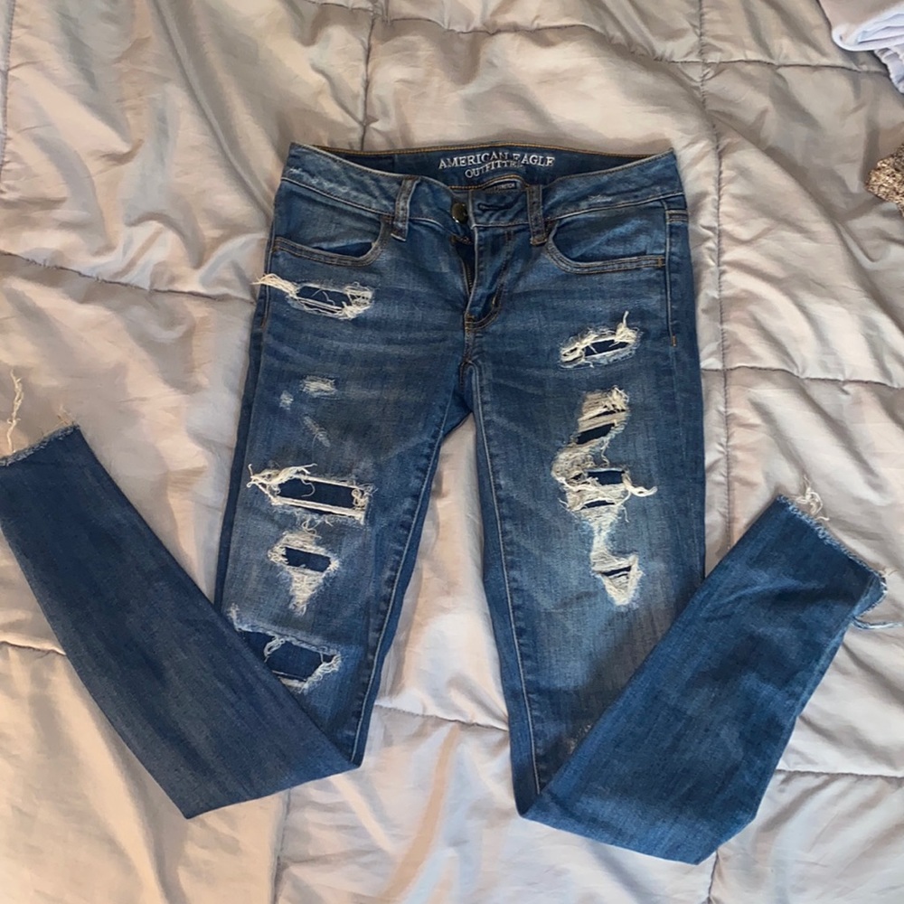 American Eagle skinny ripped jeans